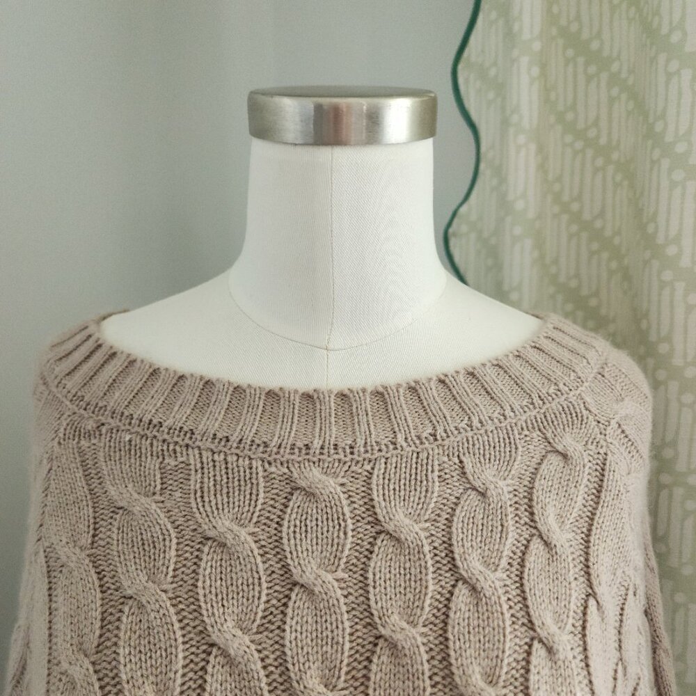 Cozy Chic Cable Knit Sweater Poncho - Picture 8 of 14